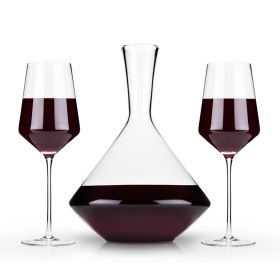 3 Piece Raye Crystal Angled Glass and Decanter Set Viski®