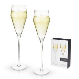 Angled Crystal Prosecco Glasses Viski® (Set of 2)