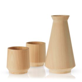 3 Piece Hinoki Cypress Sake Set Viski®