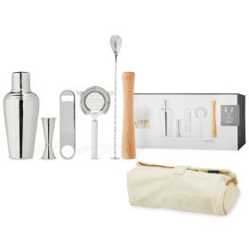 7 Piece Stainless Steel Travel Barware Set Viski®