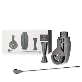 4 Piece Gunmetal Mixologist Barware Set by Viski®