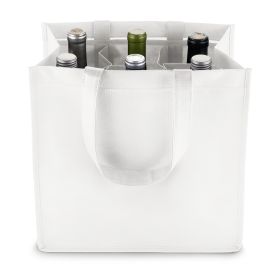 White 6 Bottle Non Woven Tote True
