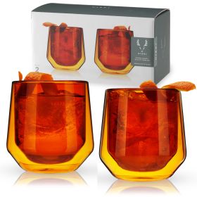 Aurora Double Walled Amber Tumblers Viski® (Set of 2)