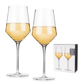 Raye Crystal Angled Chardonnay Glasses Viski® (Set of 2)