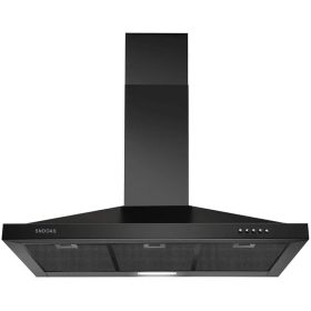 Range Hood 36 Inch Black Wall Mount Range Hood In Black Stainless Steel Kitchen Vent Hood (Option: Black)
